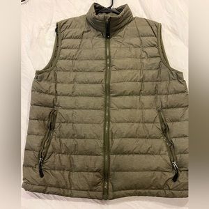 Mens Puff Vest Dark Olive Green
